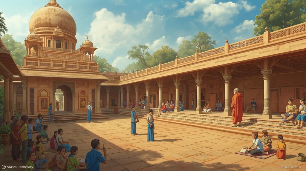 design indian treditional gurukul learning in 400 by 400pixel